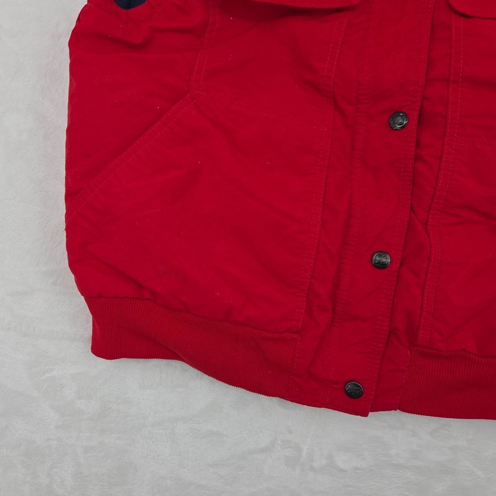VTG Eddie Bauer Down Vest Men's Med Red Goose Down Puffer USA Made 80s 90s - Picture 3 of 9